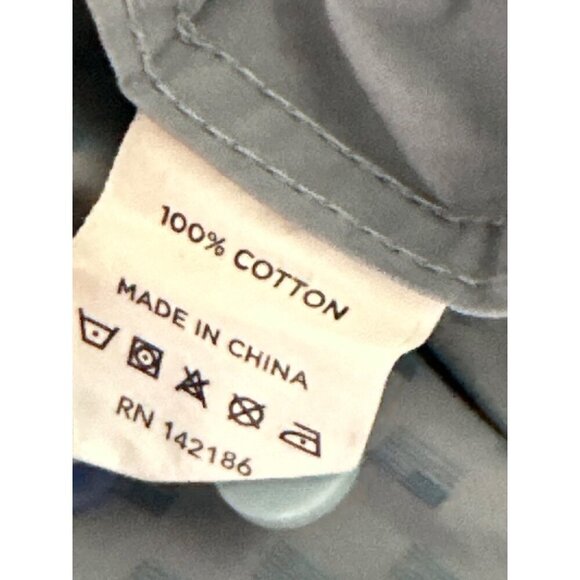 American Flag Nine Line Pattern Blue Button Up Shirt Long Sleeve 3X - Picture 8 of 8